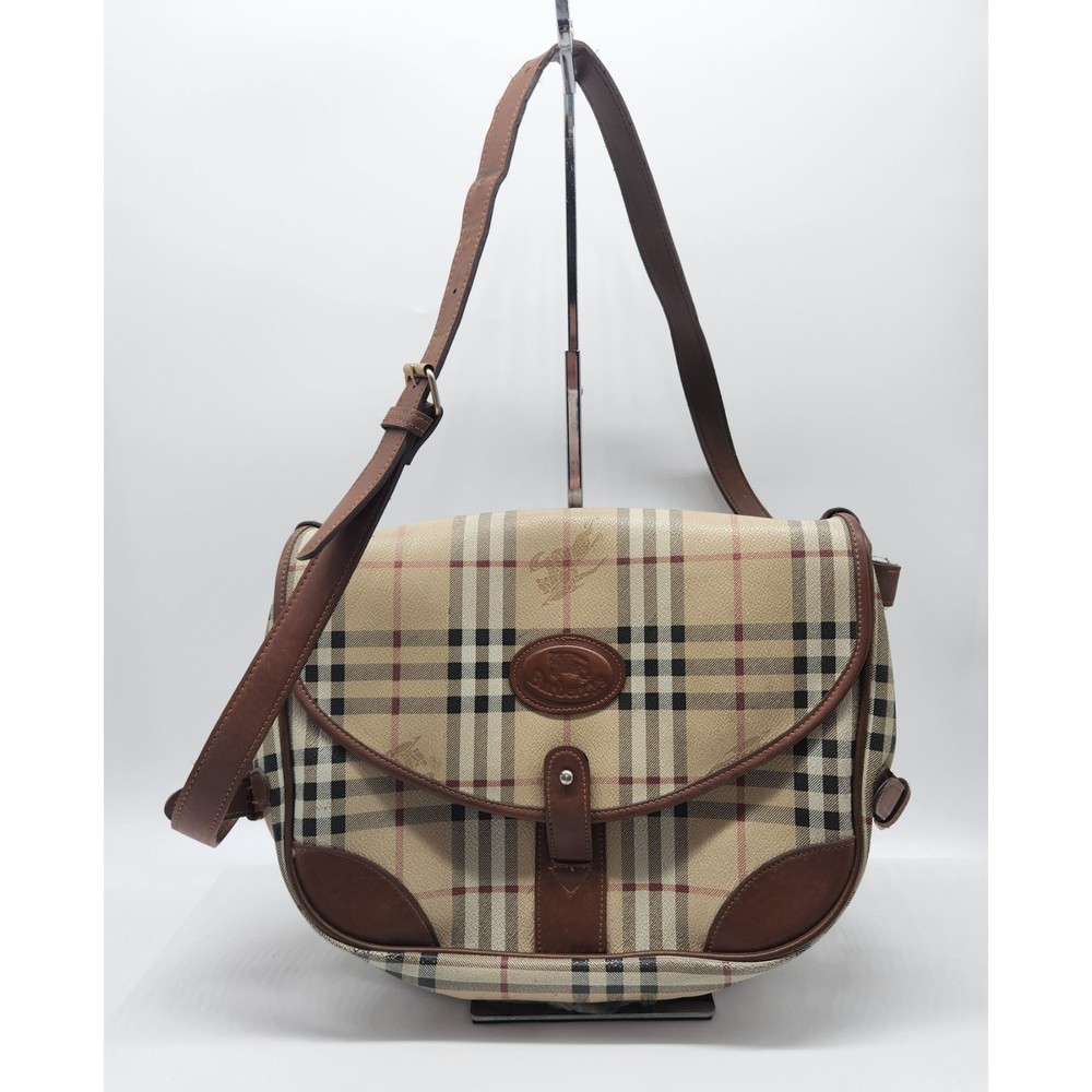 Authentic Burberry Beige and Brown Crossbody Bag